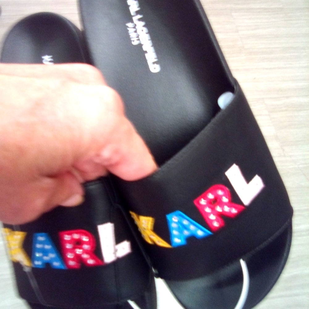 Girl Lagerfeld Latest Sandals With Rhinestones And Colorful Letters